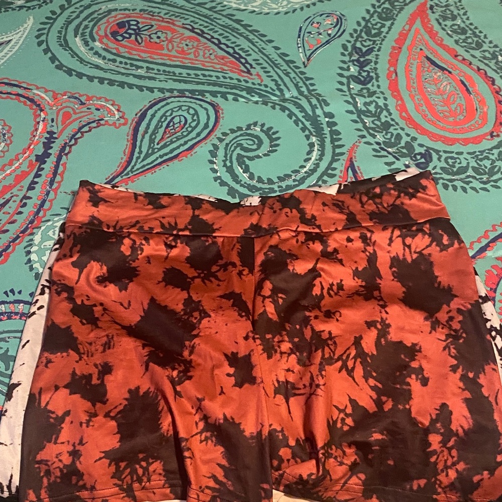 SHEIN Red and Black Athletic Shorts